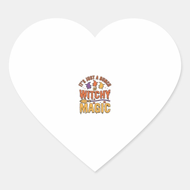 Witchy Magic Halloween Typography Design_1 Heart Sticker (Front)