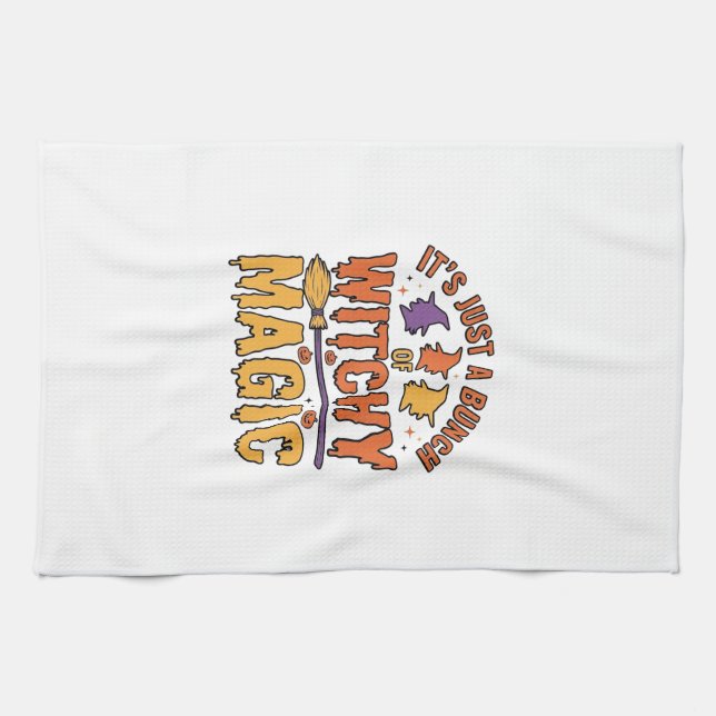 Witchy Magic Halloween Typography Design_1 Kitchen Towel (Horizontal)