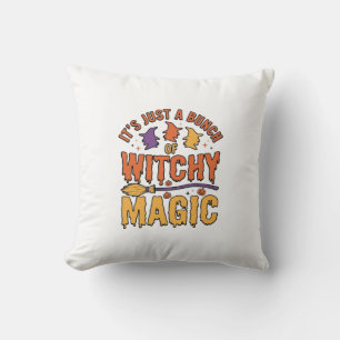 Witchy Magic Halloween Typography Design_1 Throw Pillow