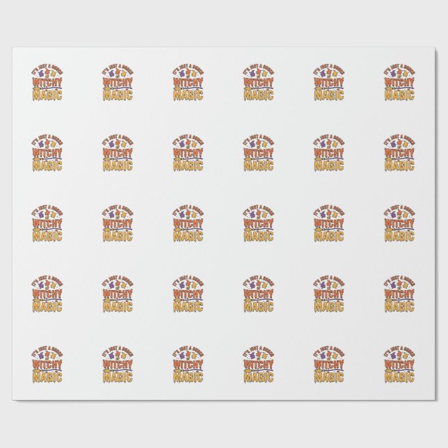 Witchy Magic Halloween Typography Design_1 Wrapping Paper (Flat)