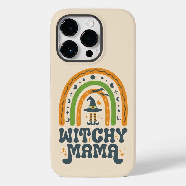 Witchy Mama Mom Mother Rainbow Groovy Halloween  Case-Mate iPhone Case (Back)