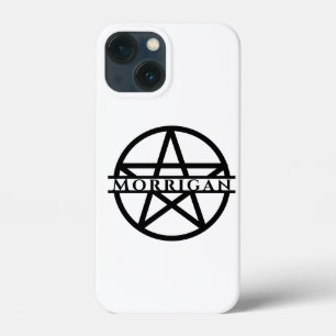 Witchy Monogram Pentagram Monochrome Name iPhone 13 Mini Case