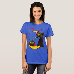 Witchy Moon Blue Halloween T-Shirt