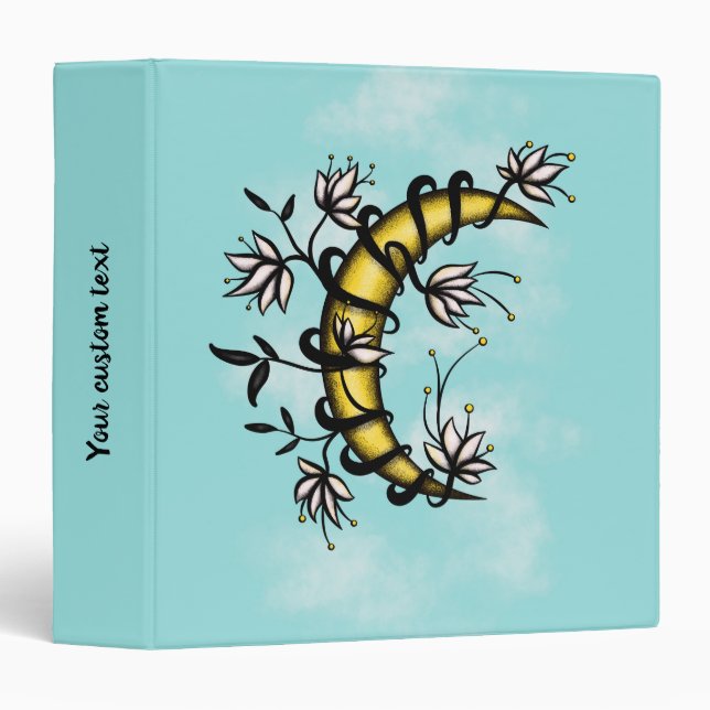 Witchy Moon Magic Custom Text  Binder (Front/Spine)