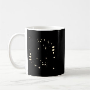 Witchy Moon Phases Cat Celestial Black Cat Art For Coffee Mug
