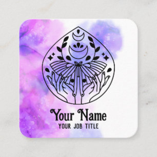 Witchy Mystic Moth Moon Spiritual Business Card