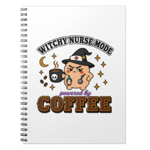 Witchy Nurse Mode Powered By Coffee Notebook