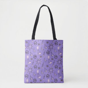 Witchy Occult Symbols Pattern - Mystical Magical Tote Bag