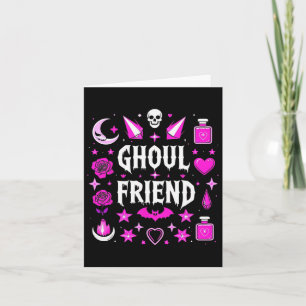 Witchy Pink Ghoul Friend Halloween Collage Womens  Card