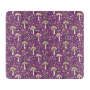 Witchy Plum Purple Fungi Gothic Kitchen Decor Gift Cutting Board