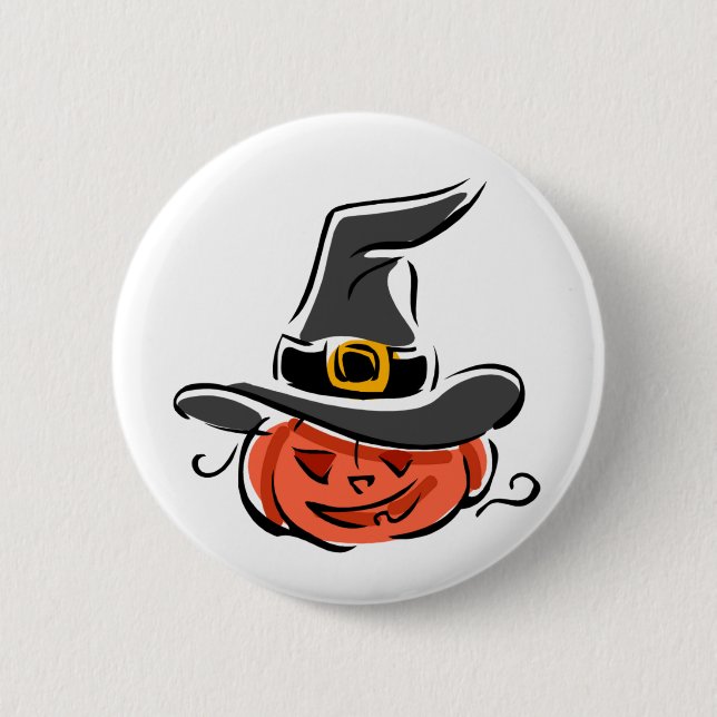 Witchy Pumpkin 2 Inch Round Button (Front)