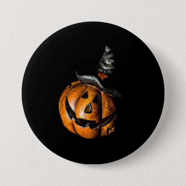 Witchy Pumpkin 3 Inch Round Button (Front)