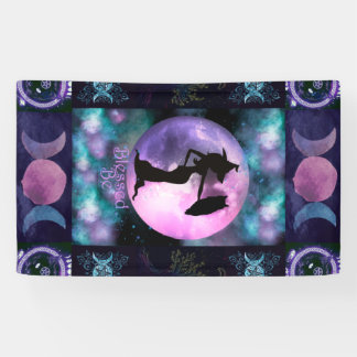 Witchy Purple, Book of shadows, Witch Owl Moon Banner
