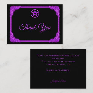 Witchy purple Glow Gothic wedding Thank You Card