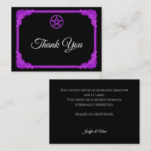 Witchy purple Glow Gothic wedding Thank You Card