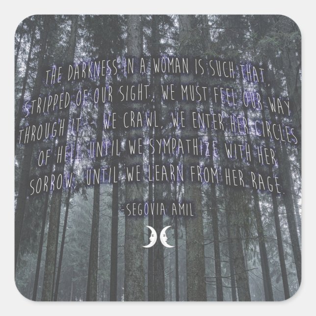 Witchy Quote by Segovia Amil Square Sticker (Front)