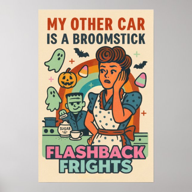 Witchy Retro Kitchen Chaos Poster (Front)