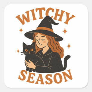 Witchy season square sticker