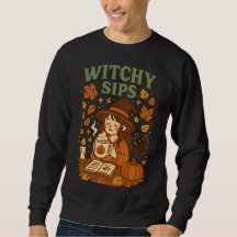 Witchy Sips Halloween T-Shirt | Cozy Witch Coffee 