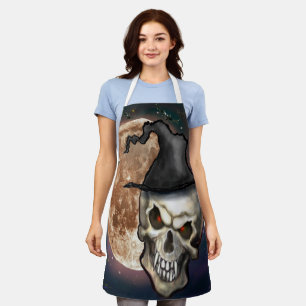 Witchy Skull Halloween Apron