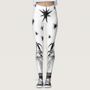 Witchy Stars: Halloween Night Background Leggings