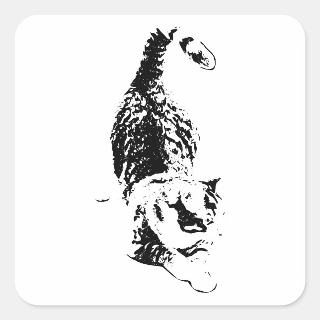 Witchy Tabby in Motion Square Sticker (Front)