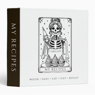 Witchy Tarot Skeleton Funny Recipe Binder