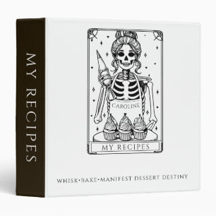 Witchy Tarot Skeleton Funny Recipe Binder