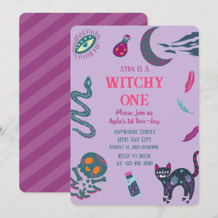 Witchy Un Halloween Invitation Anniversaire