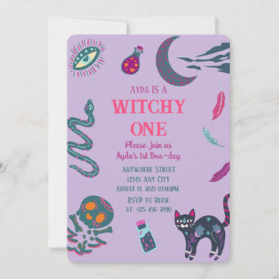 Witchy Un Halloween Invitation Anniversaire