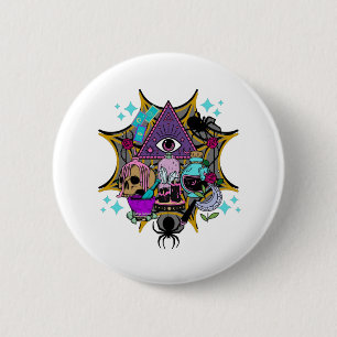 Witchy Vibes and Spiders 2 Inch Round Button