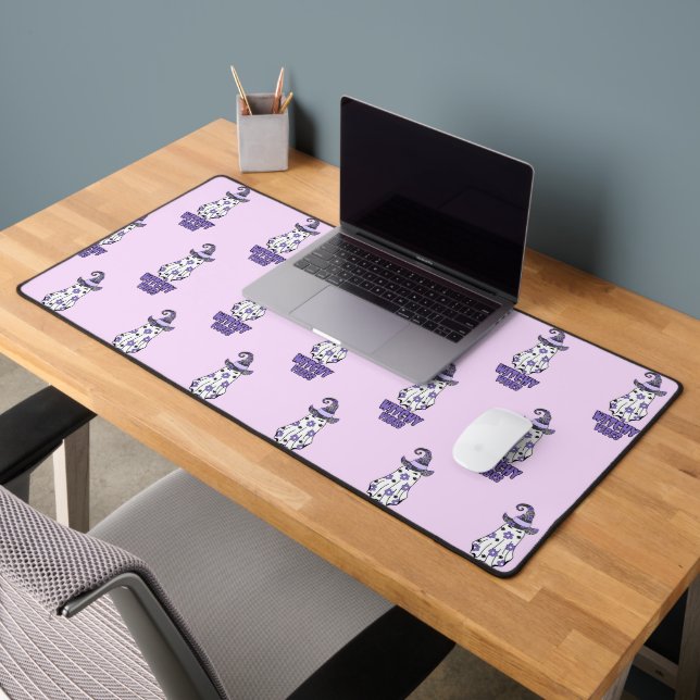 "Witchy Vibes" Halloween Witch Ghost Purple  Desk Mat (Office 2)
