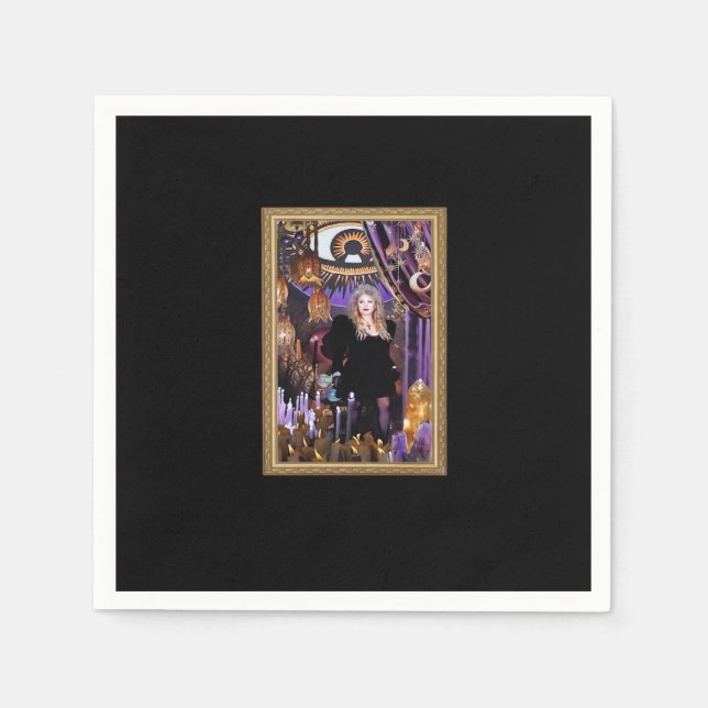 Witchy Whimsigoth Stevie Collage Napkin (Front)