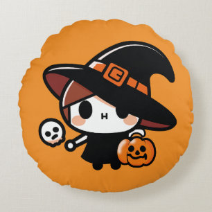 Witchy Whimsy Round Pillow