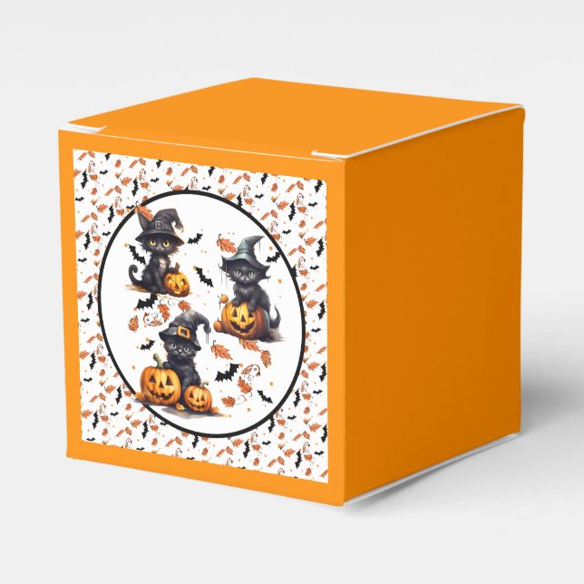 Witchy Whiskers & Pumpkin Parade Favor Box (Front Side)