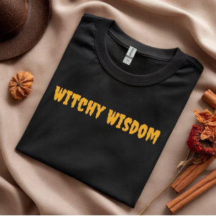 Witchy Wisdom halloween orange typography T-Shirt