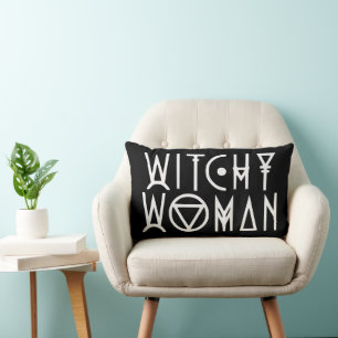 Witchy Woman Halloween Goth Décor Witch Lumbar Pillow