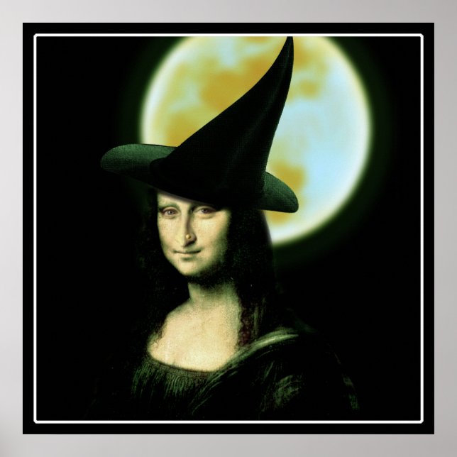 Witchy Woman Mona Lisa Halloween Poster (Front)