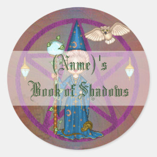 Witchy Woman Penctacle Pixel Art Classic Round Sticker