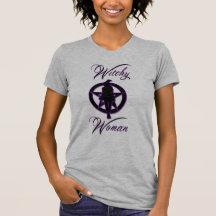 Witchy woman silhouette with pentacle