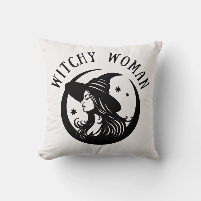 Witchy Woman  Throw Pillow (Front)