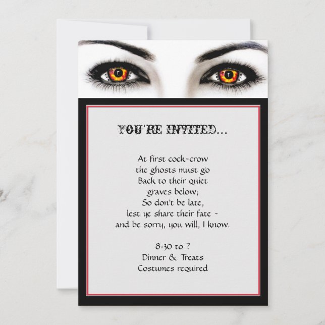 Witchy Woman Wicked Eyes Halloween Party Invitation (Front)