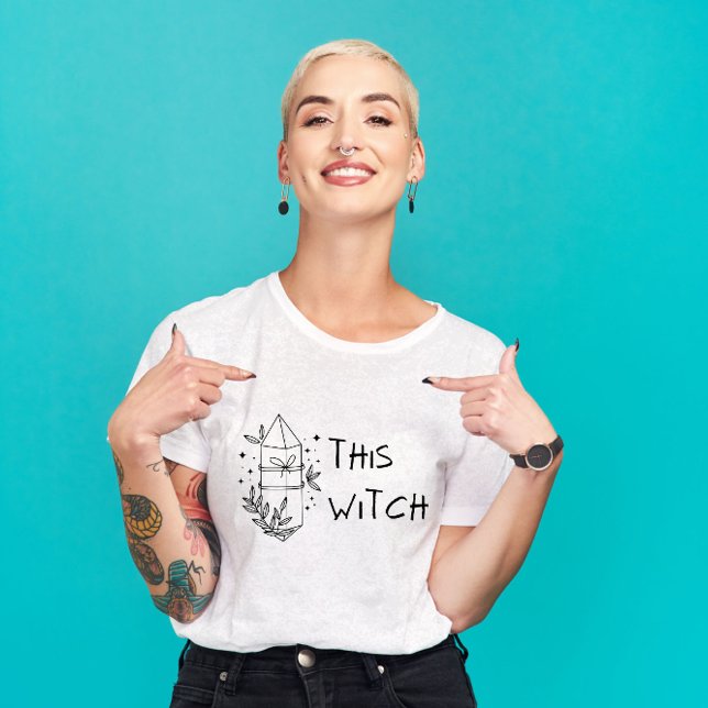 Witchy Women's Tshirt with Crystal Illustration (Creator Uploaded)