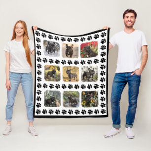 With 9 Customizable photos Paw-trait Perfection Fleece Blanket