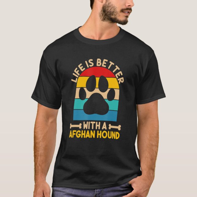 with a afghan hound T-Shirt (Front)