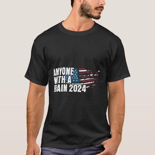 With A Brain 2024 Election Humour Tee  (Front)