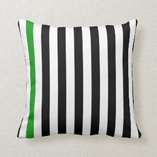 With A Green Stripe Throw Pillow