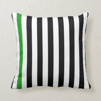 With A Green Stripe Throw Pillow