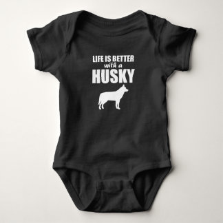 With A Husky Baby Bodysuit