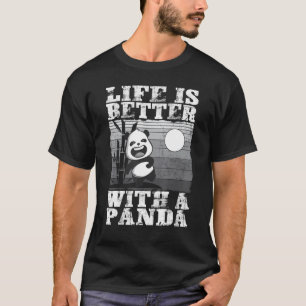 With A Panda Bear   Animal Retro 5 T-Shirt